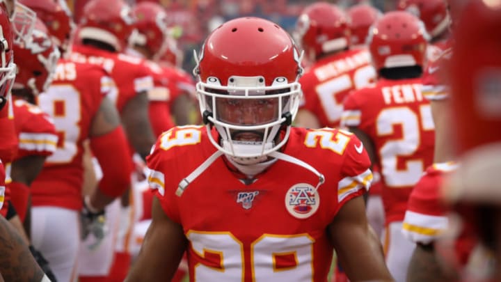 KANSAS CITY, MO - JANUARY 12: Kansas City Chiefs cornerback Kendall Fuller (29) runs onto the field before an NFL Divisional round playoff game between the Houston Texans and Kansas City Chiefs on January 12, 2020 at Arrowhead Stadium in Kansas City, MO. (Photo by Scott Winters/Icon Sportswire via Getty Images)