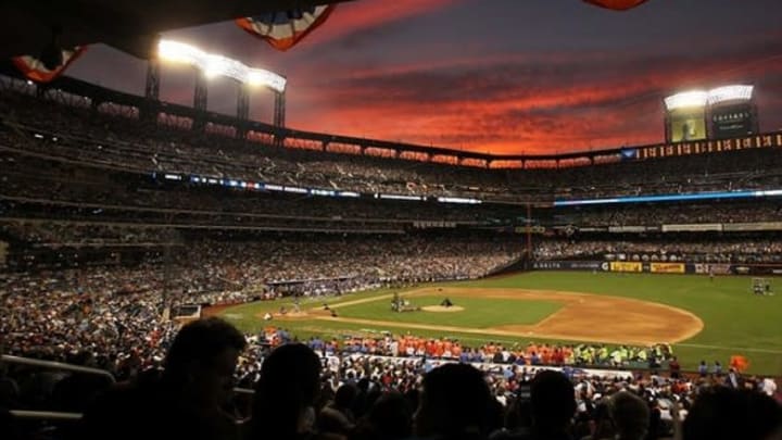 Jul 15, 2013; Flushing, NY, USA; General view of the Home Run Derby in advance of the 2013 All Star Game at Citi Field. Mandatory Credit: Brad Penner-USA TODAY Sports
