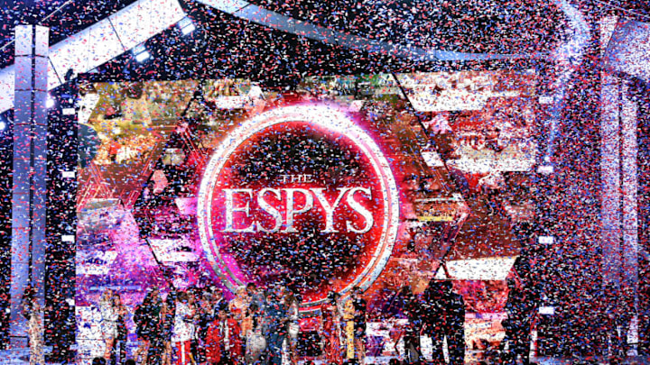 LOS ANGELES, CALIFORNIA - JULY 10: Confetti drops after the United States Women's National Soccer Team accepted the Best Team award onstage during The 2019 ESPYs at Microsoft Theater on July 10, 2019 in Los Angeles, California. (Photo by Kevin Winter/Getty Images)
