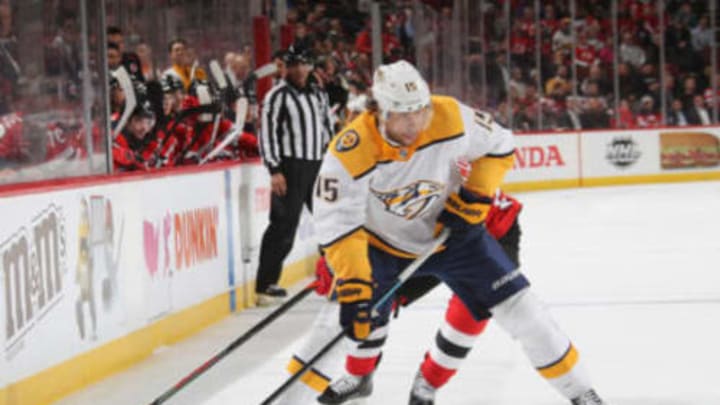 NEWARK, NEW JERSEY – JANUARY 30: Craig Smith #15 of the Nashville Predators skates against the New Jersey Devils at the Prudential Center on January 30, 2020 in Newark, New Jersey. The Predators defeated the Devils 6-5 in the shoot-out. (Photo by Bruce Bennett/Getty Images)