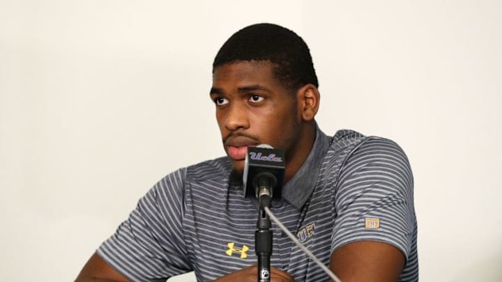 LOS ANGELES, CA - NOVEMBER 15: Cody Riley of the UCLA Men's Baskeball team speaks to the media during a press conference at Pauley Pavilion on November 15, 2017 in Los Angeles, California. Riley and two teammates have been suspended from the team after allegedly shoplifting while on a school trip to China. (Photo by Josh Lefkowitz/Getty Images) LOS ANGELES, CA - NOVEMBER 15: Cody Riley of the UCLA Men's Baskeball team speaks to the media during a press conference at Pauley Pavilion on November 15, 2017 in Los Angeles, California. Riley and two teammates have been suspended from the team after allegedly shoplifting while on a school trip to China. (Photo by Josh Lefkowitz/Getty Images)