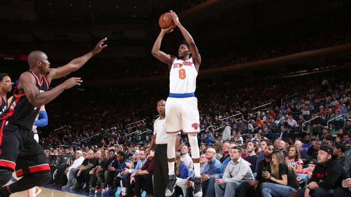 NEW YORK, NY – APRIL 9: Justin Holiday #8 of the New York Knicks. Copyright 2017 NBAE (Photo by Nathaniel S. Butler/NBAE via Getty Images)