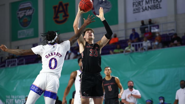 Atlantic 10 Basketball Kansas Jayhawks guard Marcus Garrett Saint Joseph’s Hawks Taylor Funk Kim Klement-USA TODAY Sports