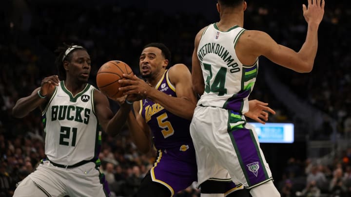 Milwaukee Bucks: Jrue Holiday, Giannis Antetokounmpo, Los Angeles Lakers: Talen Horton-Tucker