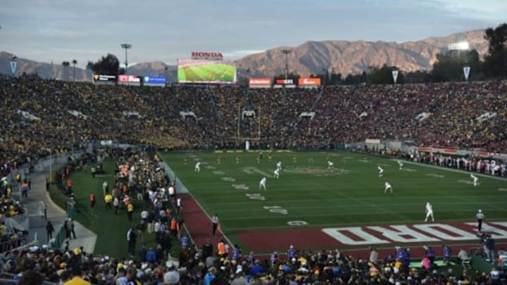 Jan 1, 2016; Pasadena, CA, USA; General view during the third quarter between the Iowa Hawkeyes and the Stanford Cardinal in the 2016 Rose Bowl at Rose Bowl. Mandatory Credit: Kirby Lee-USA TODAY Sports