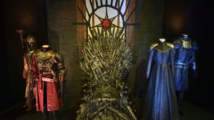 BELFAST, NORTHERN IRELAND - APRIL 10: The Iron Throne room can be seen on display at the Game Of Thrones: The Touring Exhibition press launch at Titanic Exhibition Centre on April 10, 2019 in Belfast, Northern Ireland. Today sees the debut of the Game of Thrones: The Touring Exhibition which combines costumes, authentic props and majestic settings from all seven seasons of the television series including two never before seen sets, The Winterfell Crypt and Dragon Skull Pit ahead of season eight. (Photo by Charles McQuillan/Getty Images)