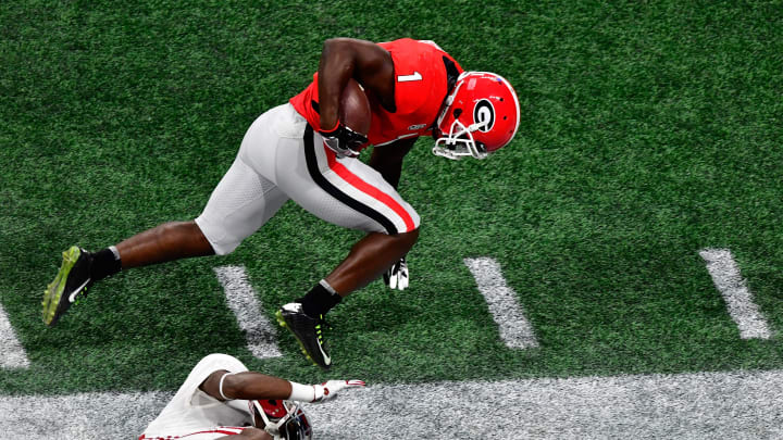 ATLANTA, GA – JANUARY 08: Sony Michel (Photo by Scott Cunningham/Getty Images)