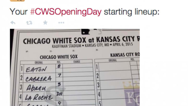 White Sox Opening Day lineup card mistake. Credit: SB Nation
