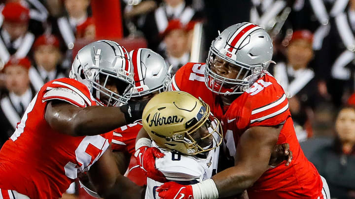 The Ohio State Football team is hoping that the defensive line can rush the quarterback.Cfb Akron Zips At Ohio State Buckeyes