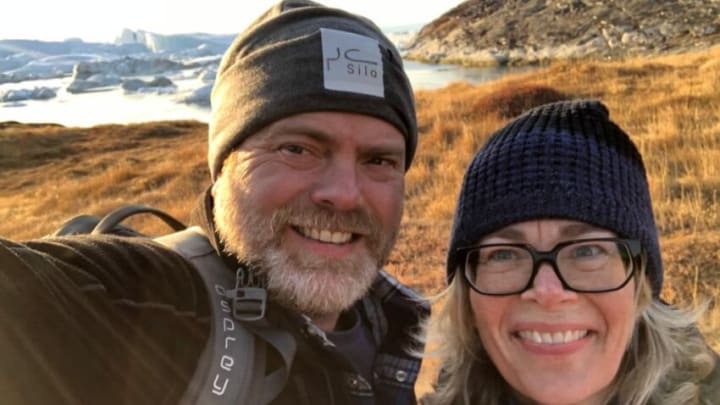 Rainn Wilson and Gail Whiteman for Climate Basecamp, photo provided by Climate Basecamp
