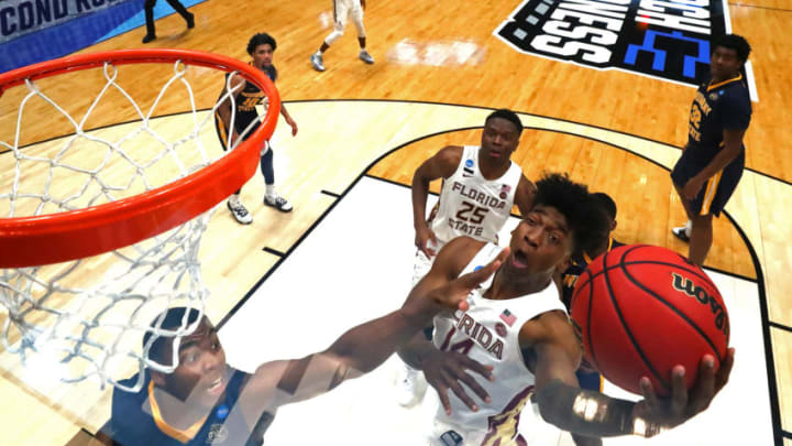HARTFORD, CONNECTICUT - MARCH 23: Terance Mann #14 of the Florida State Seminoles attempts a shot against the Murray State Racers in the second half during the second round of the 2019 NCAA Men's Basketball Tournament at XL Center on March 23, 2019 in Hartford, Connecticut. (Photo by Rob Carr/Getty Images)