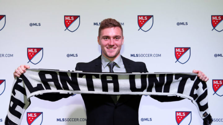 13 January 2017: Julian Gressel (Providence) (GER) was select #8 overall by Atlanta United FC. The 2017 MLS SuperDraft was held at The Los Angeles Convention Center in Los Angeles, California as part of the annual NSCAA Convention. (Photo by Andy Mead/YCJ/Icon Sportswire via Getty Images)