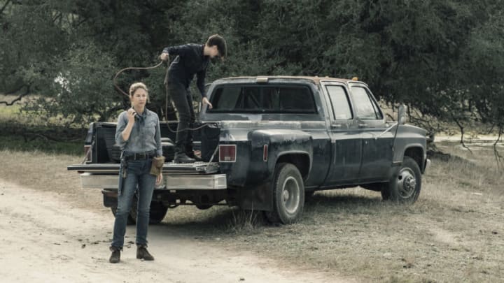 Maggie Grace as Althea, Jenna Elfman as June - Fear the Walking Dead _ Season 5, Episode 7 - Photo Credit: Van Redin/AMC