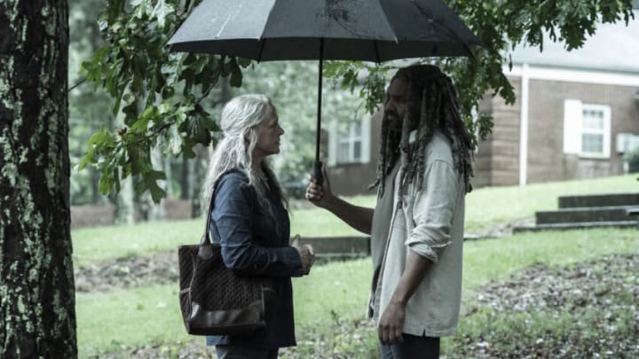 Melissa McBride as Carol Peletier, Khary Payton as Ezekiel - The Walking Dead _ Season 11, Episode 15 - Photo Credit: Jace Downs/AMC