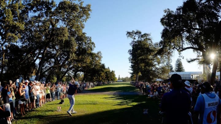 NAPA, CA - OCTOBER 06: Brandt Snedeker plays his shot from the 18th tee during the third round of the Safeway Open at the North Course of the Silverado Resort and Spaon October 6, 2018 in Napa, California. (Photo by Robert Laberge/Getty Images)