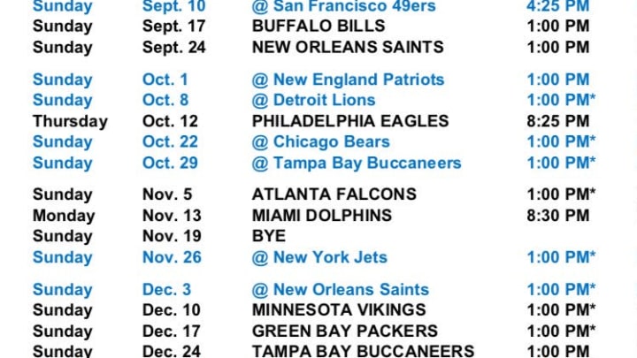 Here's what the Carolina Panthers 2019 schedule will look like