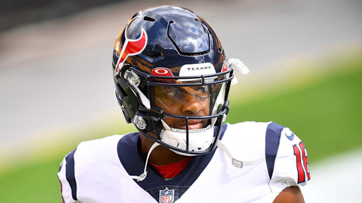PITTSBURGH, PA - SEPTEMBER 27: Randall Cobb #18 of the Houston Texans looks on during warmups prior to the game against the Pittsburgh Steelers at Heinz Field on September 27, 2020 in Pittsburgh, Pennsylvania. (Photo by Joe Sargent/Getty Images)