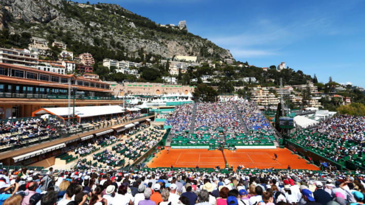 MONTE-CARLO, MONACO - APRIL 12: A general view of centre court during the second round match between Pierre-Hughes Herbert of France and Andy Murray of Great Britain on day three of the Monte Carlo Rolex Masters at Monte-Carlo Sporting Club on April 12, 2016 in Monte-Carlo, Monaco. (Photo by Michael Steele/Getty Images)