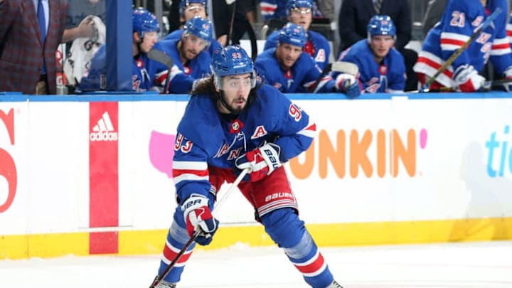 NEW YORK, NY - OCTOBER 20: Mika Zibanejad #93 of the New York Rangers