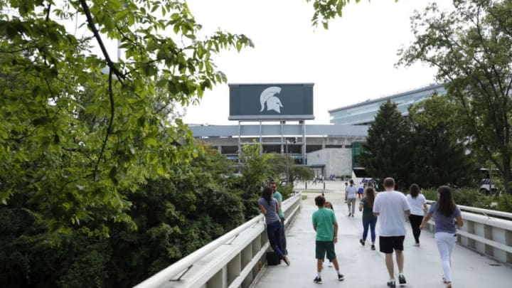 EAST LANSING, MI - AUGUST 30: General view as fans make their way to the stadium prior to a game between the Tulsa Golden Hurricane and the Michigan State Spartans at Spartan Stadium on August 30, 2019 in East Lansing, Michigan. (Photo by Joe Robbins/Getty Images)