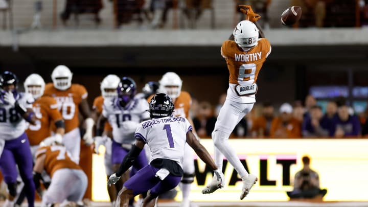 Xavier Worthy, Texas football (Photo by Tim Warner/Getty Images)