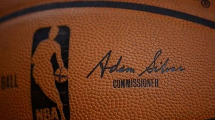 April 4, 2014; Oakland, CA, USA; Detail view of the basketball with NBA commissioner Adam Silver signature during the third quarter between the Golden State Warriors and the Sacramento Kings at Oracle Arena. The Warriors defeated the Kings 102-69. Mandatory Credit: Kyle Terada-USA TODAY Sports
