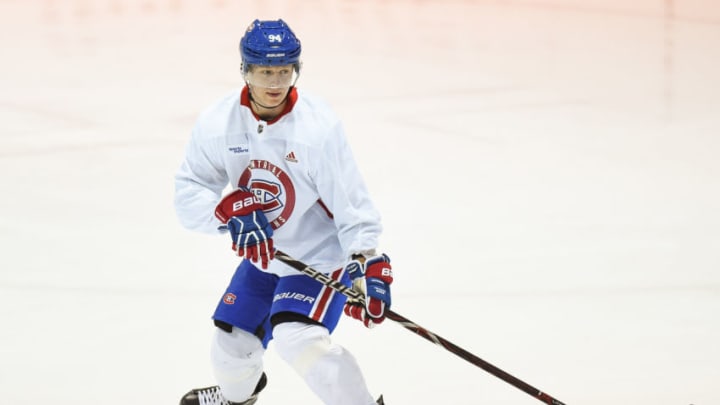 BROSSARD, QC - JUNE 30: Montreal Canadiens Prospect Defenseman Otto Leskinen (94) skates during the Montreal Canadiens Development Camp on June 30, 2018, at Bell Sports Complex in Brossard, QC (Photo by David Kirouac/Icon Sportswire via Getty Images)