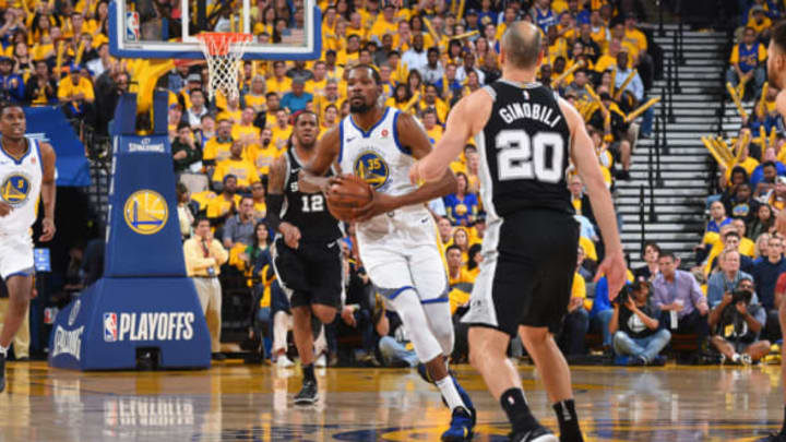 Golden State Warriors Kevin Durant (Photo by Andrew D. Bernstein/NBAE via Getty Images)