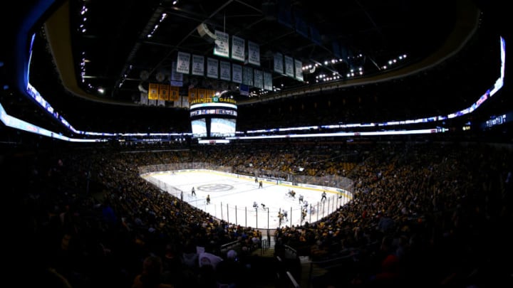BOSTON, MA - OCTOBER 28: A general view inside TD Garden during the first period of the game between the Boston Bruins and the Los Angeles Kings on October 28, 2017 in Boston, Massachusetts. (Photo by Maddie Meyer/Getty Images)