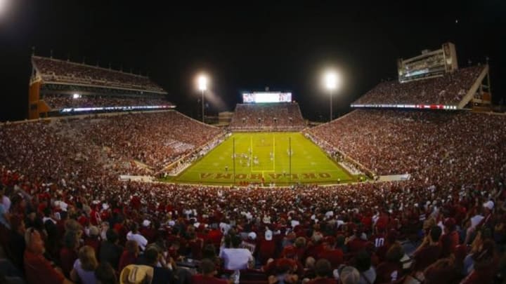 Aug 30, 2014; Norman, OK, USA; General view of Gaylord Family - Oklahoma Memorial Stadium during the game between the Oklahoma Sooners and Louisiana Tech Bulldogs. Mandatory Credit: Kevin Jairaj-USA TODAY Sports