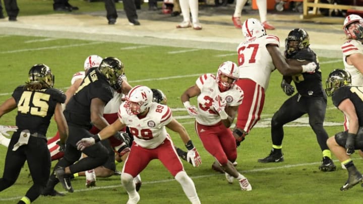 WEST LAFAYETTE, IN - OCTOBER 28: Nebraska Cornhuskers running back Jaylin Bradley (33) finds a seam in the Purdue Boilermakers defense during the Big Ten conference game between the Purdue Boilermakers and the Nebraska Cornhuskers on October 28, 2017, at Ross-Ade Stadium in West Lafayette, Indiana. (Photo by Michael Allio/Icon Sportswire via Getty Images)