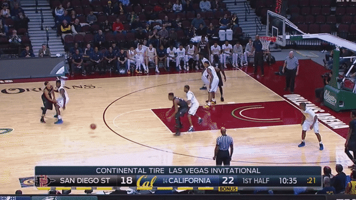 Cal vs San Diego State - Brown onball defense, good block