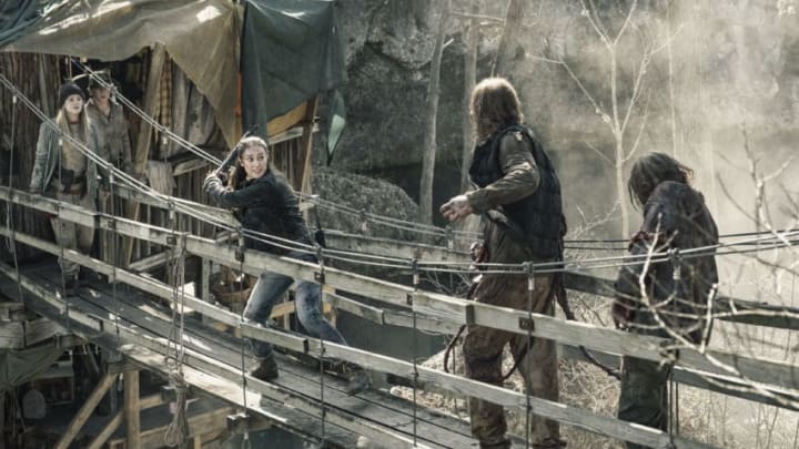 Bailey Gavulic as Annie, Alycia Debnam-Carey as Alicia Clark - Fear the Walking Dead _ Season 5, Episode 7 - Photo Credit: Van Redin/AMC