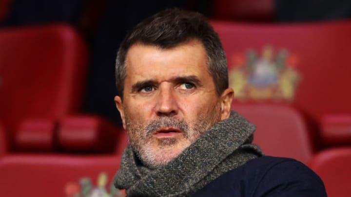 BURNLEY, ENGLAND - DECEMBER 03: Roy Keane looks on during the Premier League match between Burnley FC and Manchester City at Turf Moor on December 03, 2019 in Burnley, United Kingdom. (Photo by Chris Brunskill/Fantasista/Getty Images)