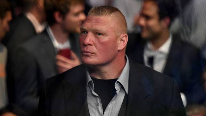 LAS VEGAS, NV - JULY 07: Brock Lesnar watches the fights during the UFC 226 event inside T-Mobile Arena on July 7, 2018 in Las Vegas, Nevada. (Photo by Josh Hedges/Zuffa LLC/Zuffa LLC via Getty Images)
