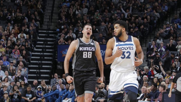 SACRAMENTO, CA - DECEMBER 12: Nemanja Bjelica #88 of the Sacramento Kings celebrates during the game against the Minnesota Timberwolves on December 12, 2018. Copyright 2018 NBAE (Photo by Rocky Widner/NBAE via Getty Images)