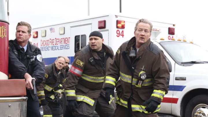 CHICAGO FIRE -- "What's Inside You" Episode 1018 -- Pictured: (l-r) Joe Minoso as Joe Cruz, Christian Stolte as Mouch -- (Photo by: Adrian S. Burrows Sr./NBC)