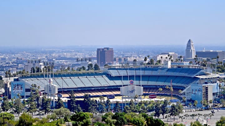 LOS ANGELES, CA - JULY 20: General view of Dodger Stadium before the game between the Miami Marlins and Los Angeles Dodgers on July 20, 2019 in Los Angeles, California. (Photo by Jayne Kamin-Oncea/Getty Images)