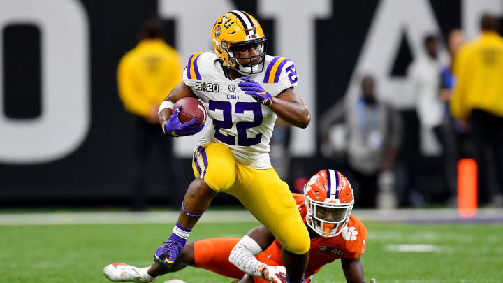 Clyde Edwards-Helaire #22 of the LSU Tigers (Photo by Alika Jenner/Getty Images)