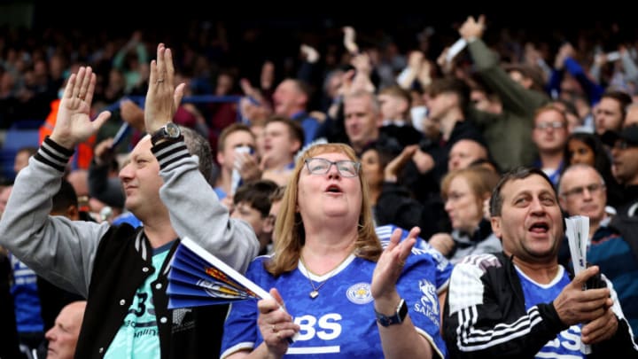 Leicester City fans celebrate a goal (Photo by Alex Pantling/Getty Images)