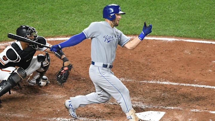 Alex Gordon #4 of the Kansas City Royals (Photo by Mitchell Layton/Getty Images)