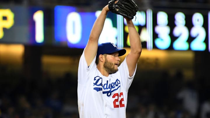 LOS ANGELES, CA - APRIL 27: Clayton Kershaw #22 of the Los Angeles Dodgers pitches in the seventh inning of the game against the Pittsburgh Pirates at Dodger Stadium on April 27, 2019 in Los Angeles, California. (Photo by Jayne Kamin-Oncea/Getty Images)