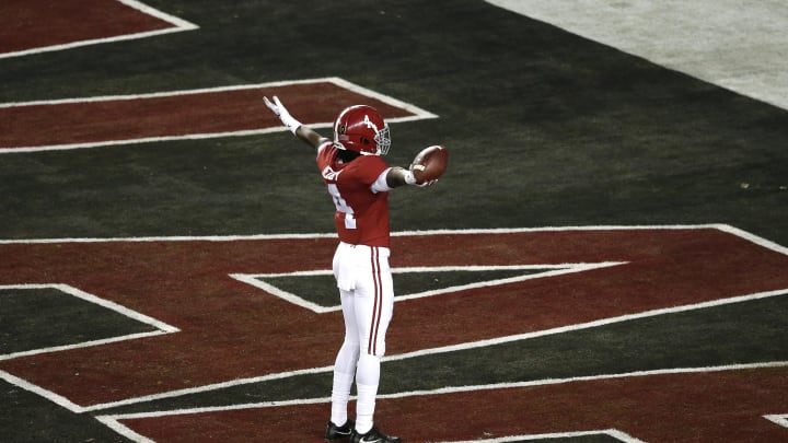 Jerry Jeudy #4 of the Alabama Crimson Tide (Photo by Lachlan Cunningham/Getty Images)
