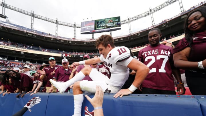 Zach Calzada, Texas A&M football Mandatory Credit: Ron Chenoy-USA TODAY Sports