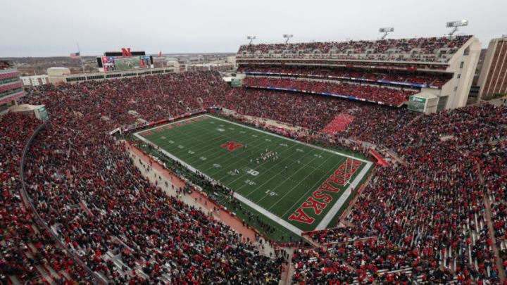 Nov 24, 2023; Lincoln, Nebraska, USA; A general view of the game between the Nebraska Cornhuskers and the Iowa Hawkeyes at Memorial Stadium. Mandatory Credit: Reese Strickland-USA TODAY Sports