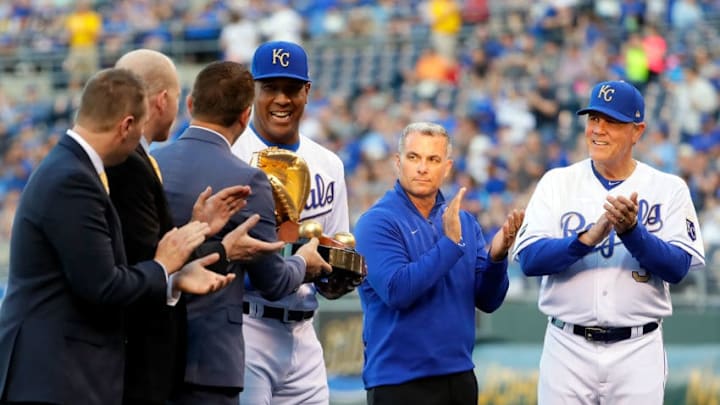 KANSAS CITY, MO - APRIL 14: Salvador Perez