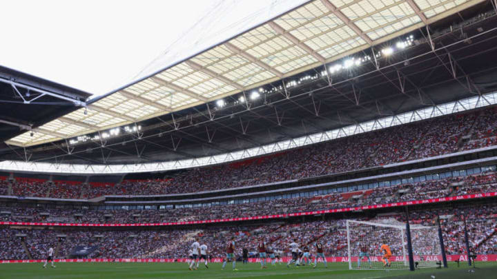 LONDON, ENGLAND - AUGUST 27: General view of Wembley Stadium during the Premier League match between Tottenham Hotspur and Burnley at Wembley Stadium on August 27, 2017 in London, England. (Photo by Steve Bardens/Getty Images)