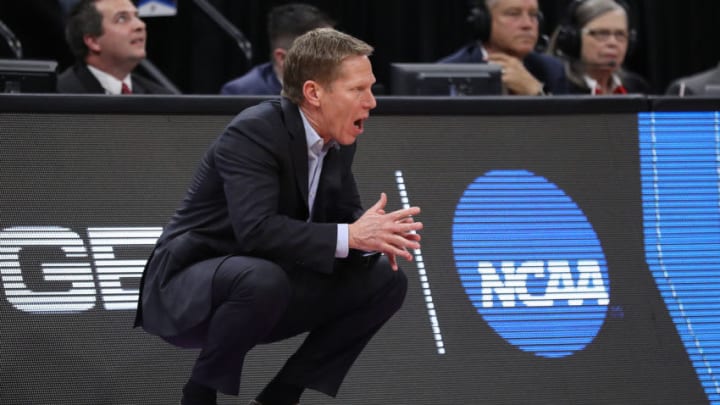 SALT LAKE CITY, UTAH - MARCH 23: Head coach Mark Few of the Gonzaga Bulldogs looks on during their game against the Baylor Bears in the Second Round of the NCAA Basketball Tournament at Vivint Smart Home Arena on March 23, 2019 in Salt Lake City, Utah. (Photo by Patrick Smith/Getty Images)