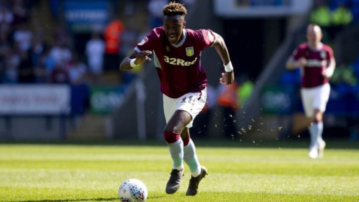 BOLTON, ENGLAND - APRIL 19 : Tammy Abraham of Aston Villa in action during the Sky Bet Championship match between Bolton Wanderers and Aston Villa at the Macron Stadium on April 19, 2019 in Bolton, England. (Photo by Neville Williams/Aston Villa FC via Getty Images)