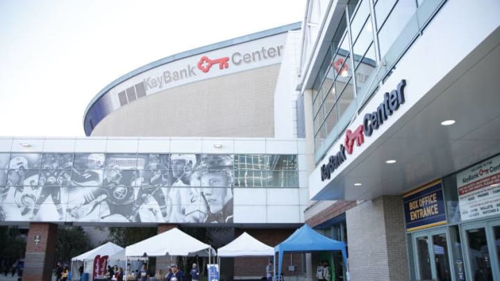 BUFFALO, NY - OCTOBER 5: A general view of the outside of the KeyBank Center before the game between the Buffalo Sabres and the Montreal Canadiens at the KeyBank Center on October 5, 2017 in Buffalo, New York. (Photo by Kevin Hoffman/Getty Images)